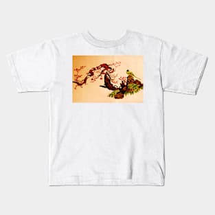 Yellow bird on branch Kids T-Shirt